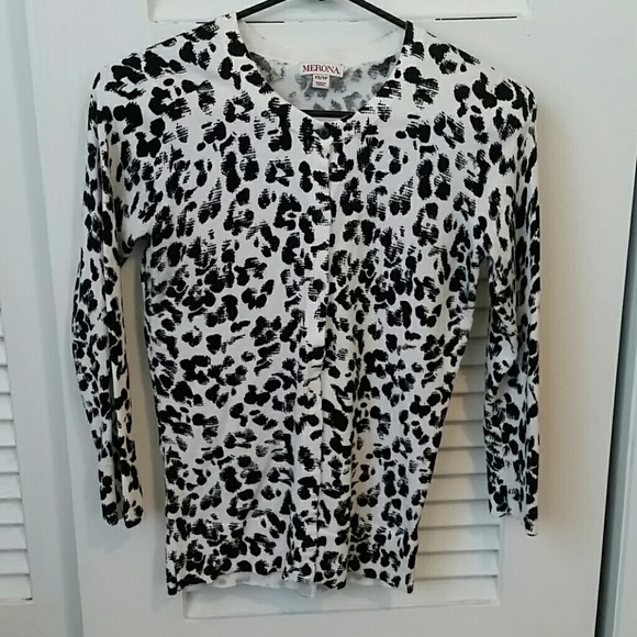 Merona Sweaters - Animal Print button up cardigan